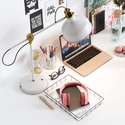 Decorative Set "Workspace for Girls" — Ver 3
