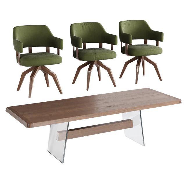 Dining set natuzzi valle chair CH19 phantom table E024 — Descargar