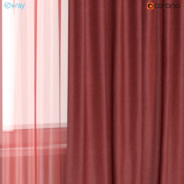 IKEA ANNACAISE - brown-red thick curtains made of polyester + tulle. — Descargar
