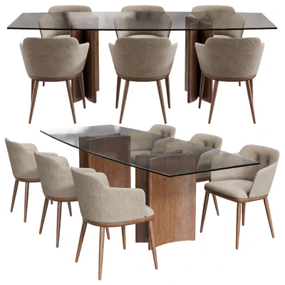 Porada Alan Botte Cristallo Table and Celine Chair — Ver 1