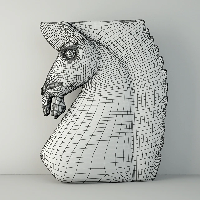Large Wood Carved Horse Head — Descargar
