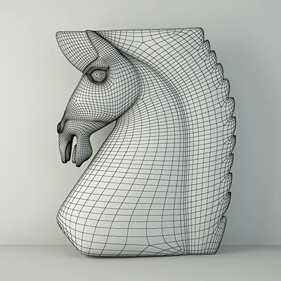 Large Wood Carved Horse Head — Ver 2