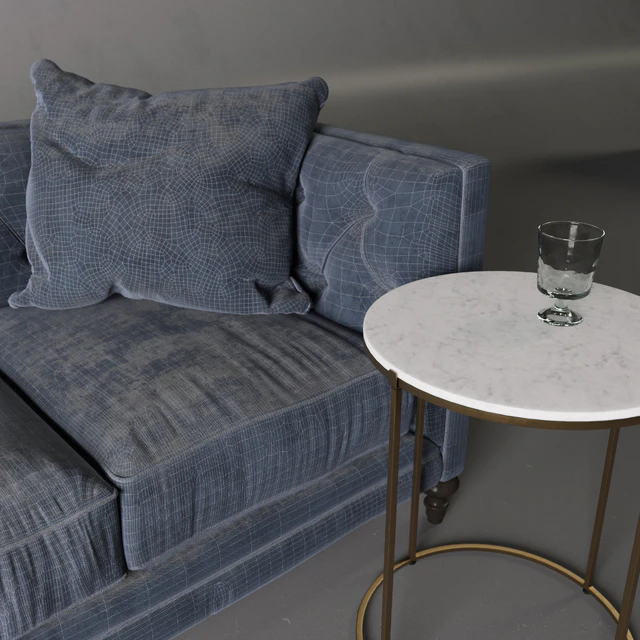 Leavenworth Side Table &  Graham Velvet Sofa — Скачать