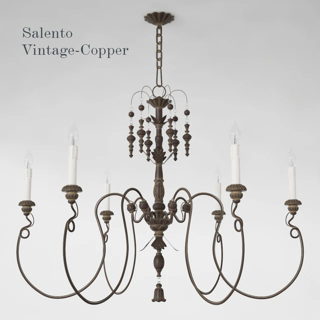 Lamp Salento Vintage Copper Six-Light Chandelier — Descargar