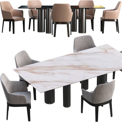 Dining table Cattelan Italia Roll Keramik + chair Molteni Chelsea — Ver 4