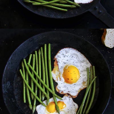 Scrambled eggs with asparagus — Ver 2