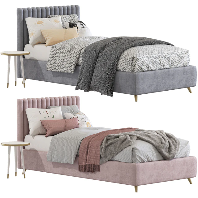 Bed with upholstered headboard 225 — Descargar