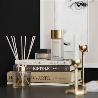 West Elm Decor Set with Dry Palm — Ver 3