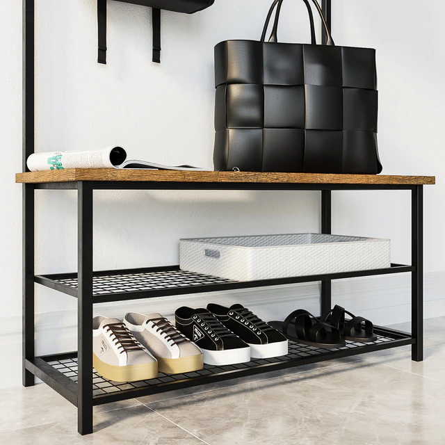 Прихожая Industrial Shoe Rack Bench Напольная вешалка  одежда прихожая гардероб  одежда — Скачать