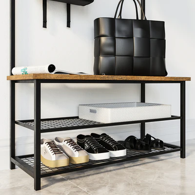 Прихожая Industrial Shoe Rack Bench Напольная вешалка  одежда прихожая гардероб  одежда — Вид 3