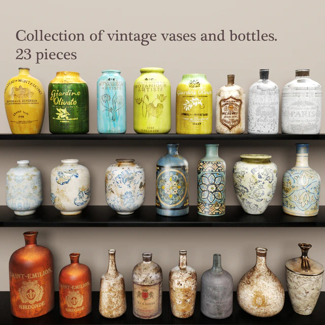 Collection vases and bottles. 23 pieces — Descargar