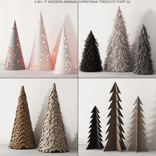238 happy new year 02 modern christmas trees 02 — Descargar