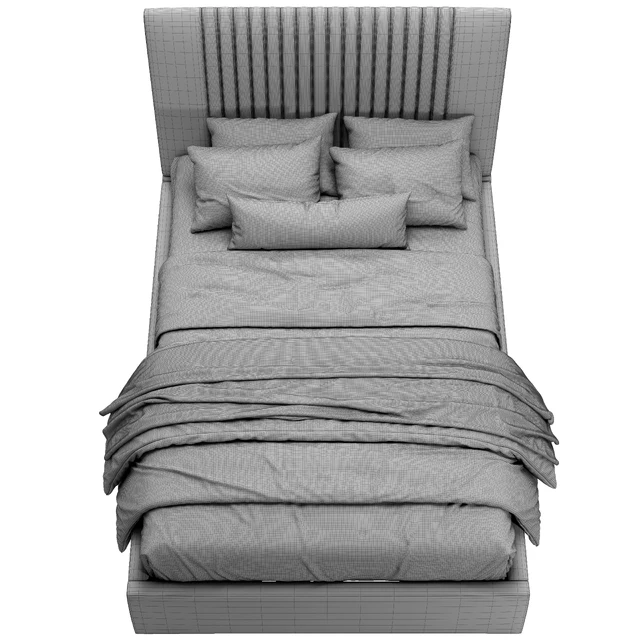 Upholstered Platform Bed With French HeadBoard — Descargar