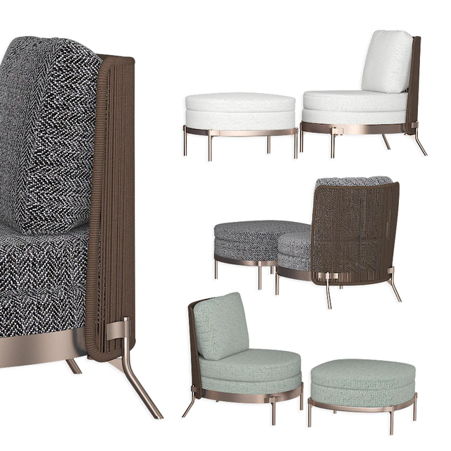 Tape Cord Outdoor Without by Minotti and Ottoman — Скачать