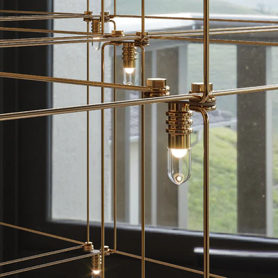QUASAR UNIVERSE SQUARE DOUBLE SUSPENSION LAMP 87,5 cm — View 2
