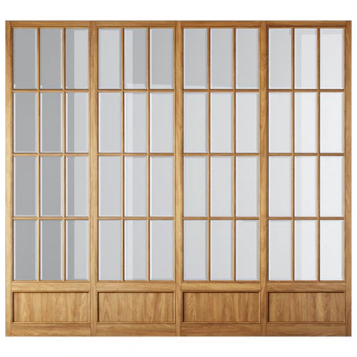 Classical Wooden Glass Partition — Ver 4