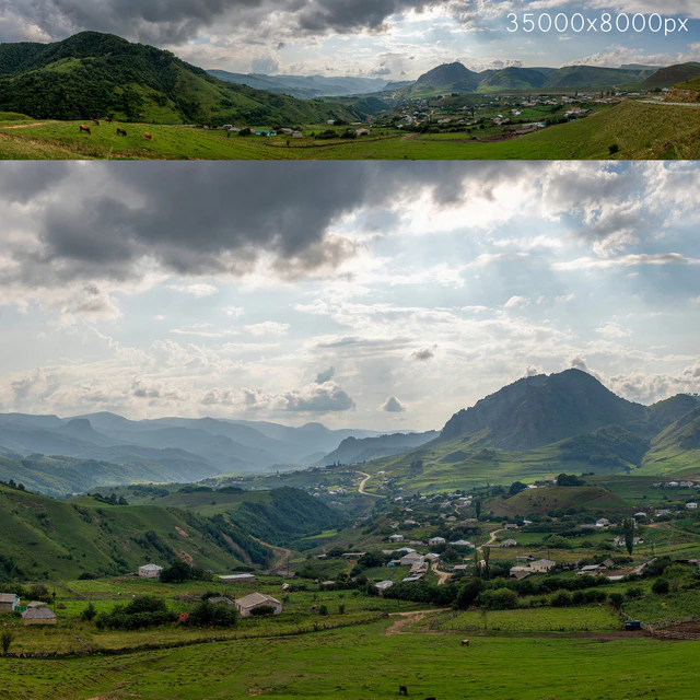 Mountain village. Panorama 35k — Descargar
