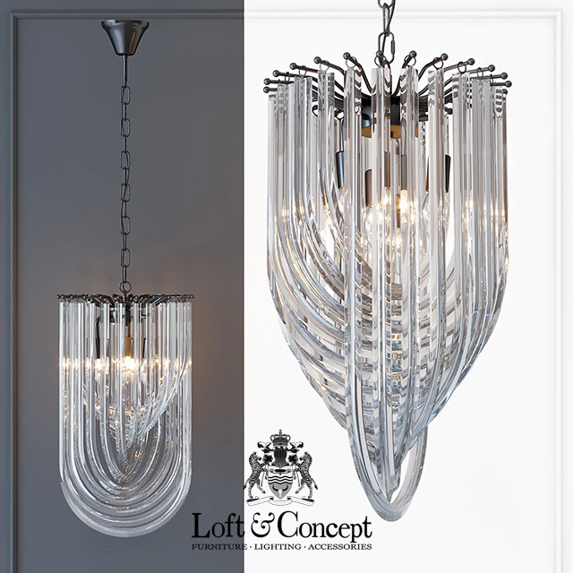 Люстра Retro Frozen Glass Chandelier 30 Champagne — Скачать