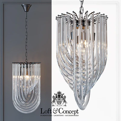 Люстра Retro Frozen Glass Chandelier 30 Champagne — Вид 1