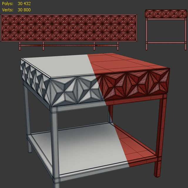 Chest of drawers and bedside tables Art Deco 06. Nightstand, Tvstand by LaLume — Descargar