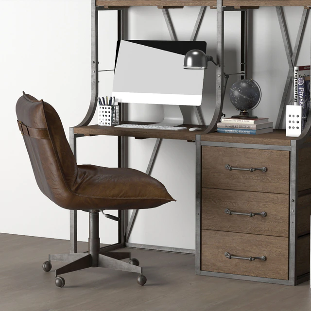 FRENCH LIBRARY SINGLE DESK WITH DRAWERS — Descargar