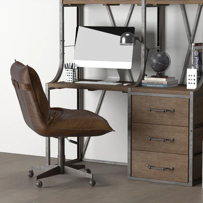 FRENCH LIBRARY SINGLE DESK WITH DRAWERS — Ver 3