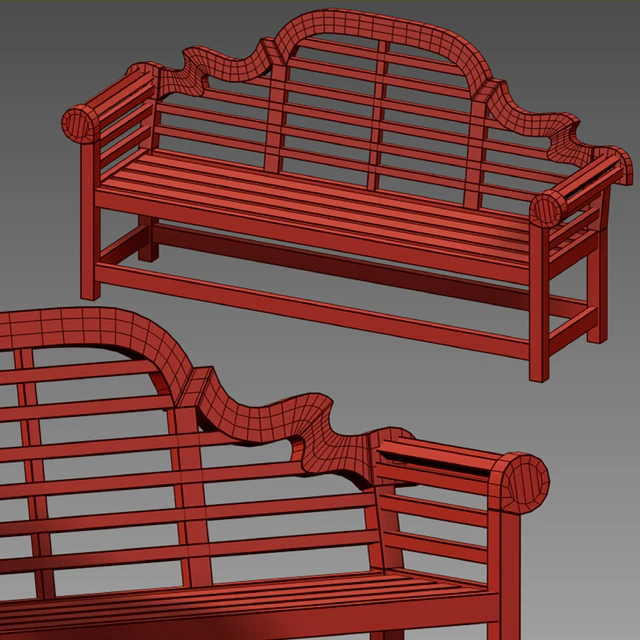 White park bench with backrest — Descargar