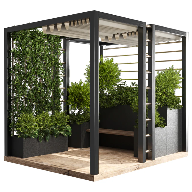 Landscape Furniture with Pergola and Roof garden 01 — Скачать