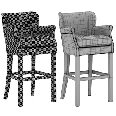 Restoration Hardware Professor's Leather Stool with Nailheads — Ver 3