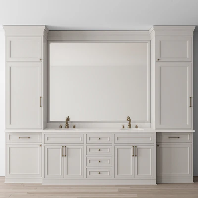 Bathroom Set White and Gold - Set 33 — Ver 1
