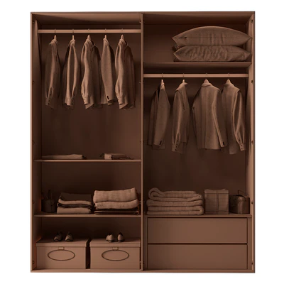 Modern Glass Door Wardrobe — Ver 2