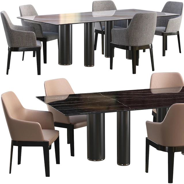 Dining table Cattelan Italia Roll Keramik + chair Molteni Chelsea — Descargar