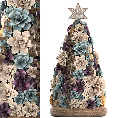 Plant Collection 421. succulents, Christmas tree, cake, Echeveria — Ver 1