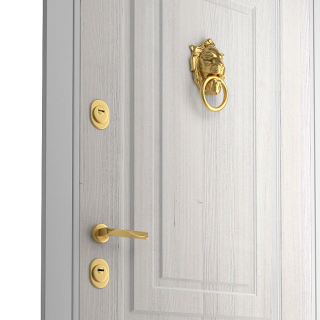 Entrance door with a knob-lever Lion — Descargar