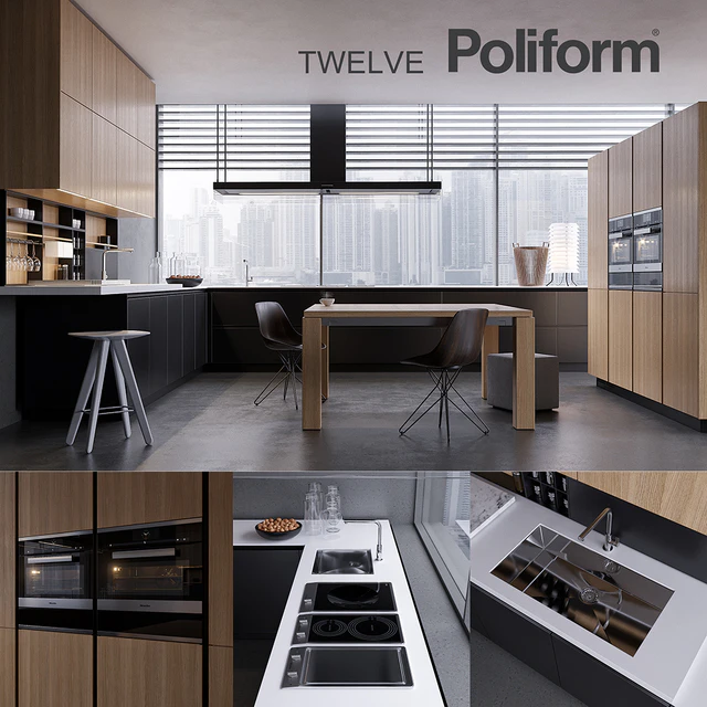 Kitchen Poliform Varenna Twelve 2 (vray GGX, corona PBR) — Descargar