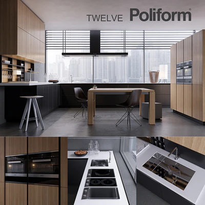 Kitchen Poliform Varenna Twelve 2 (vray GGX, corona PBR) — Ver 1