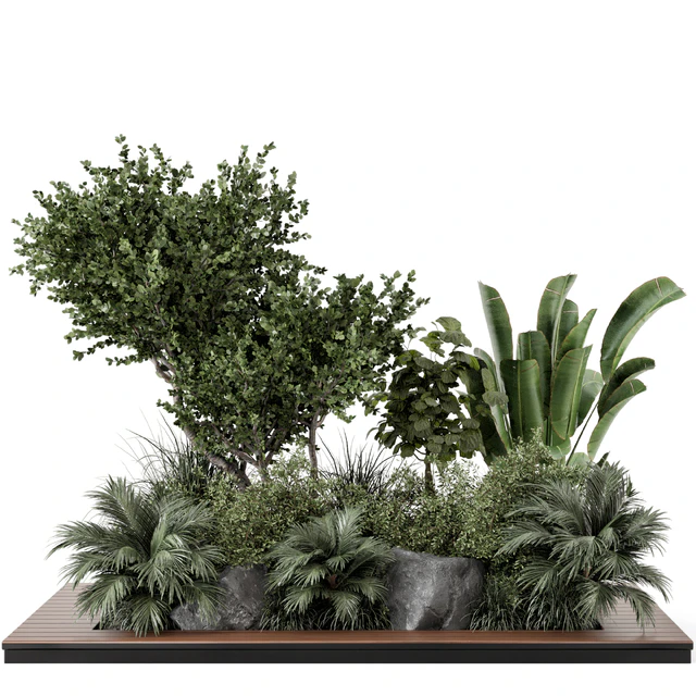Outdoor Garden set bush and Tree - Garden Set 637 — Скачать