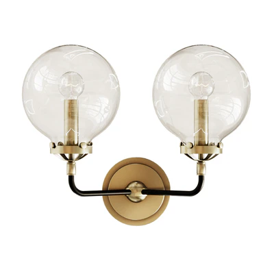 Rh bistro globe clear glass double sconce — Ver 1