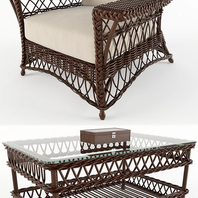 Wicker chairs and a table — Ver 2