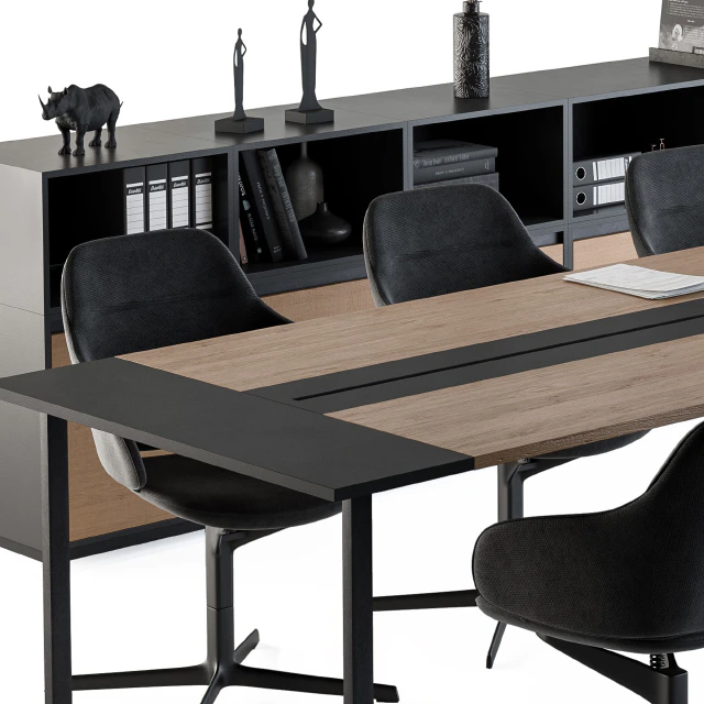 Meeting Table with office chair 06 — Download