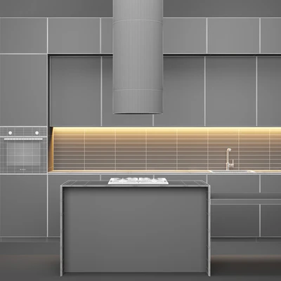 Modern black kitchen — Ver 2
