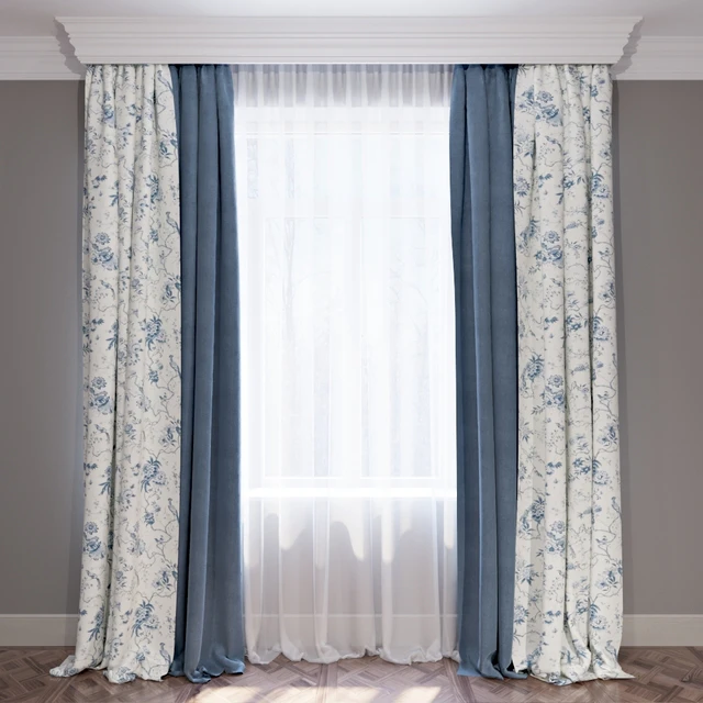 Set of curtains (4 curtains and tulle) in the style of Provence 04. — Descargar
