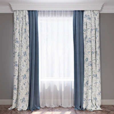 Set of curtains (4 curtains and tulle) in the style of Provence 04. — Ver 1