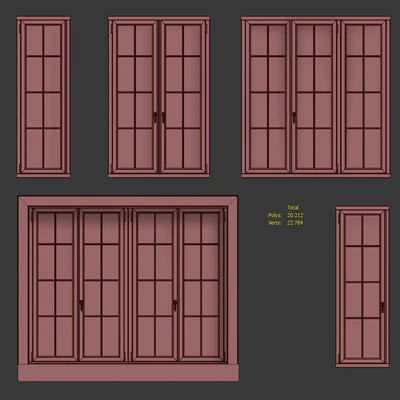 Collection of classic windows. 5 models — Ver 2