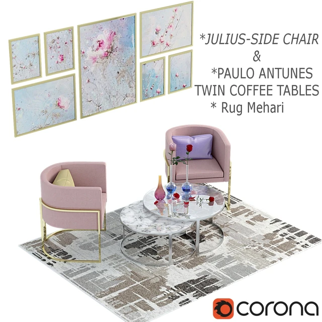 Julius chair and twin coffee tables — Скачать