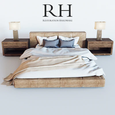 Restoration Hardware Cloud Platform Leather Bed — Вид 1