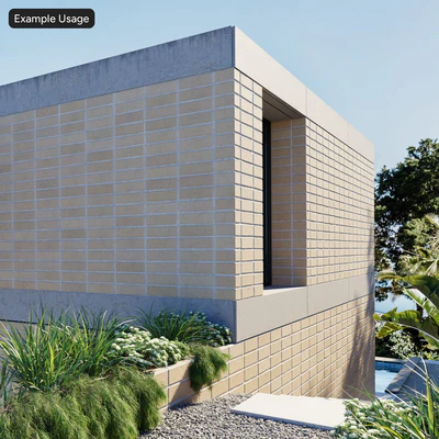 smooth stack bond brick wall texture beige — View 2