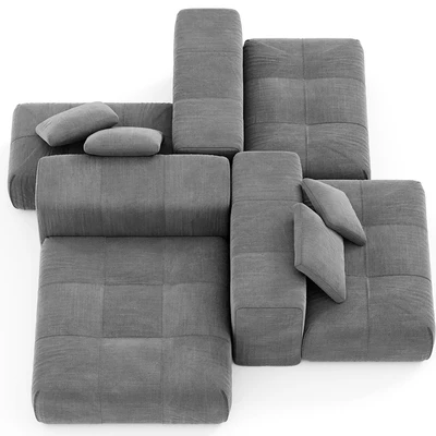 Saba Italia PIXEL Sectional fabric sofa with removable cover — Вид 3