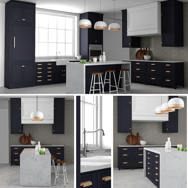 Customized navy kitchen — Скачать