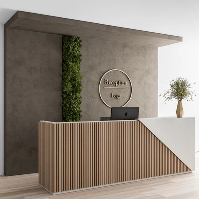 Reception Desk and Wall Decoration - Set 08 — Вид 3